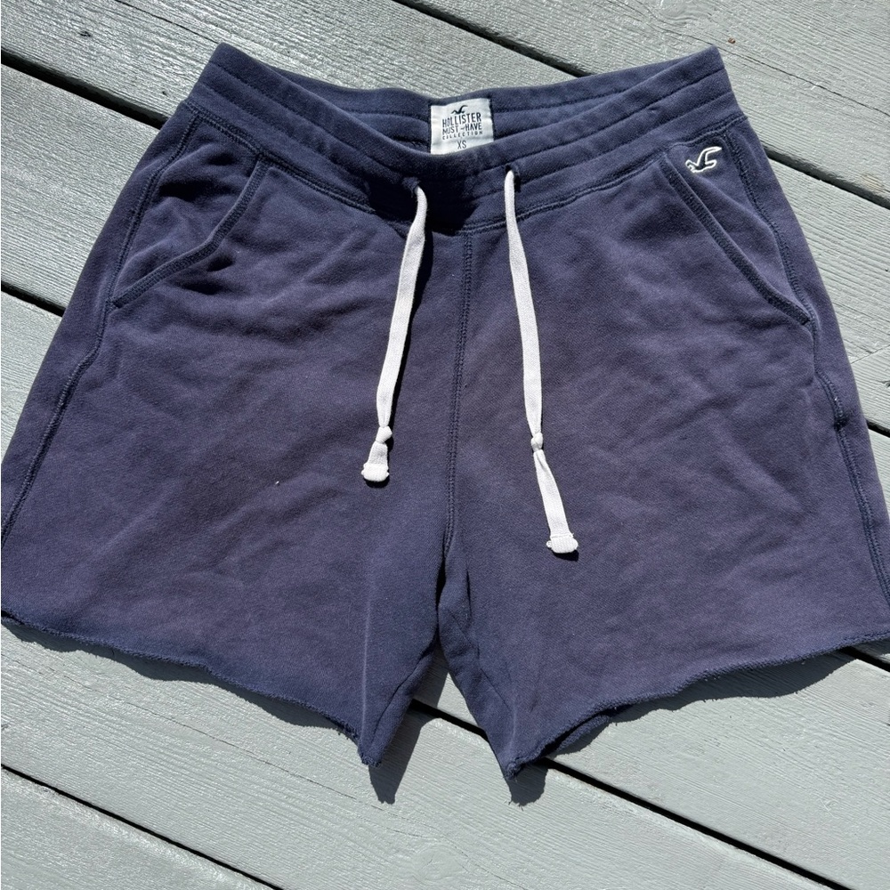 Hollister Blue Athletic Sweat Shorts with Drawstring Waistband xs